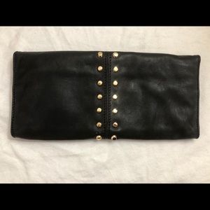 Michael Kors leather and stud embellished clutch